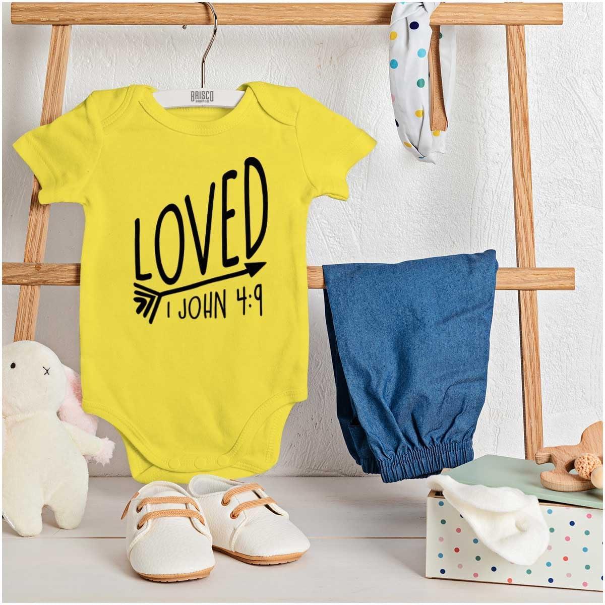 imageBrisco Brands Loved John 49 Christian Arrow Baby Bodysuit Jumper GirlsZest