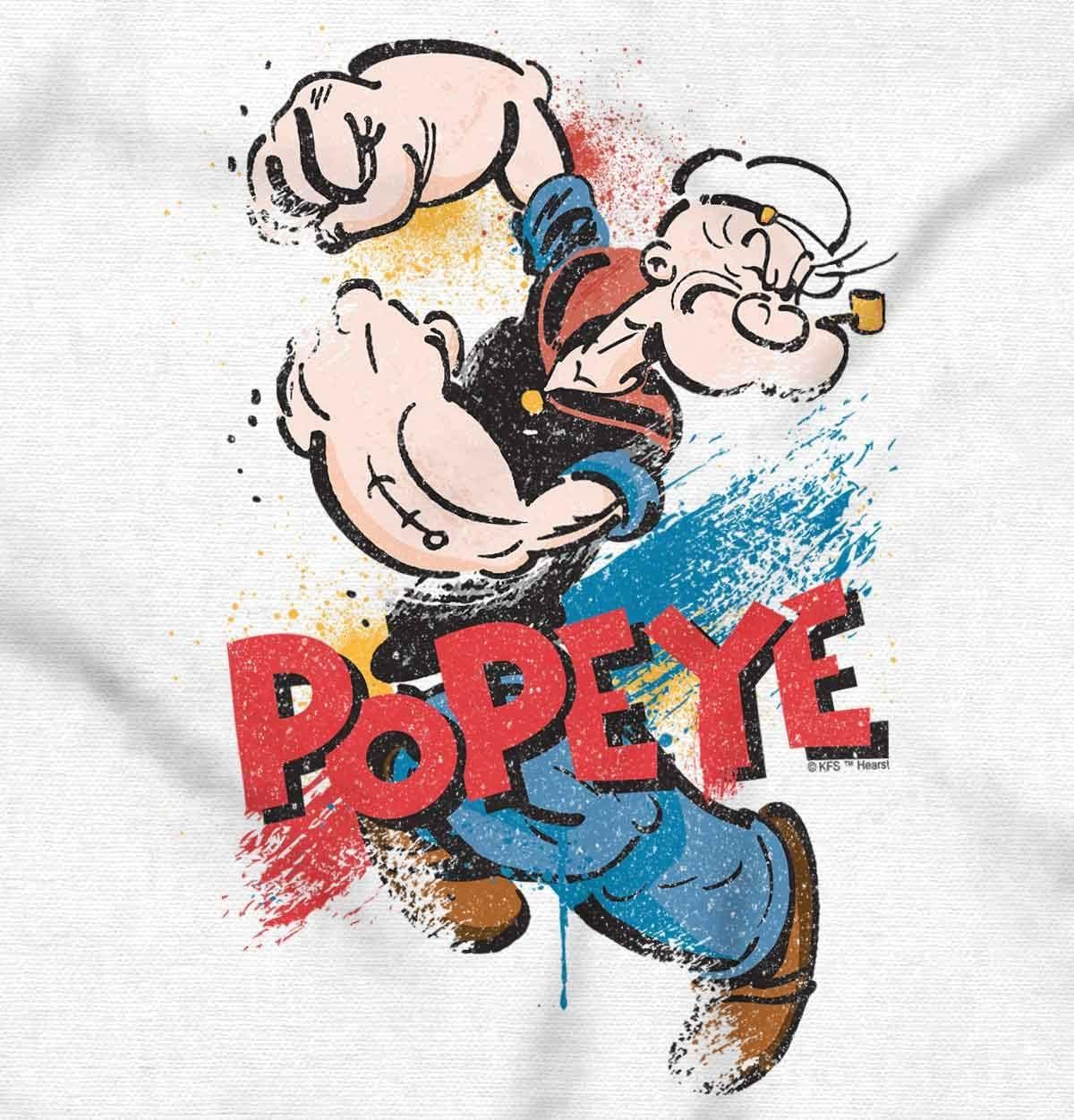 imageBrisco Brands Popeye the Sailor Retro Cartoon Comic Baby Romper Boys or GirlsWhite
