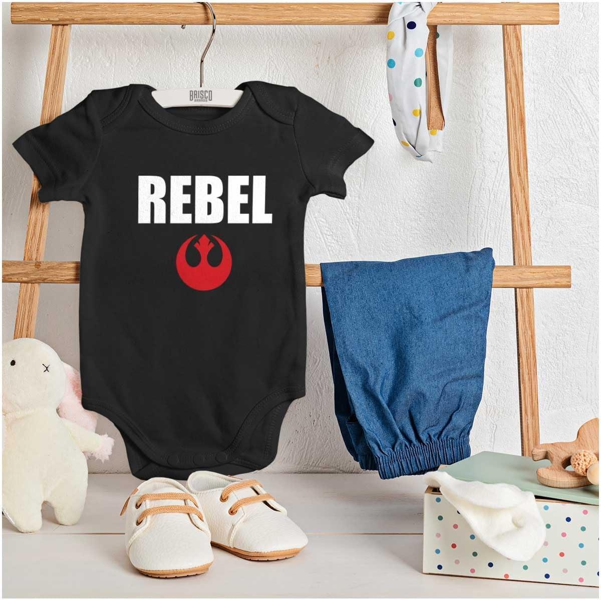 imageBrisco Brands Rebel Dark Galaxy Retro Scifi Nerd Baby Romper Boys or GirlsBlack