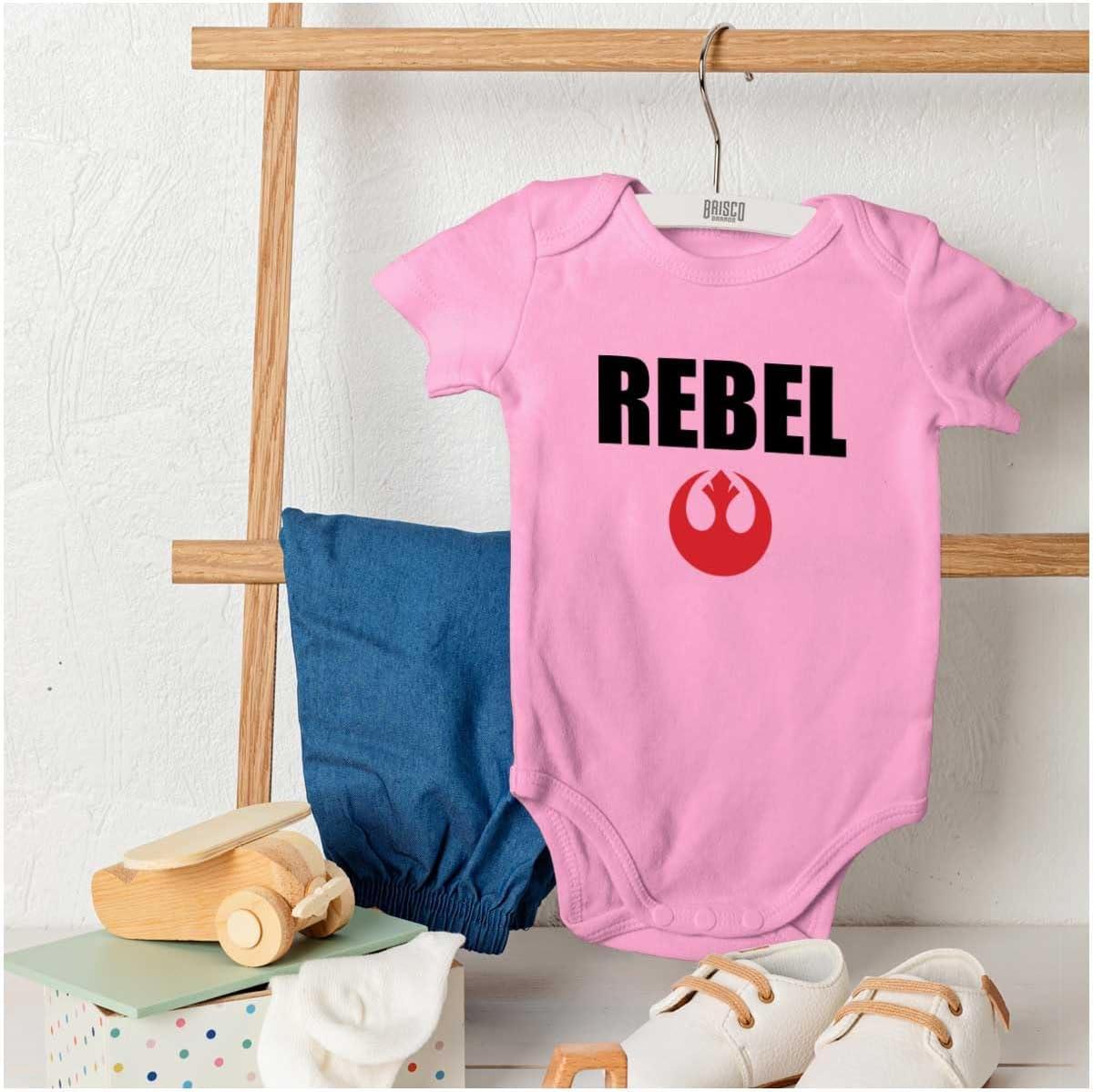 imageBrisco Brands Rebel Dark Galaxy Retro Scifi Nerd Baby Romper Boys or GirlsPink