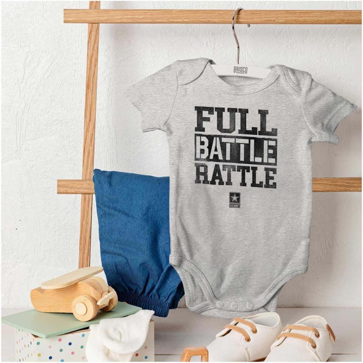 imageBrisco Brands US Army Casual Military PT Style Baby Romper Boys or GirlsHeather