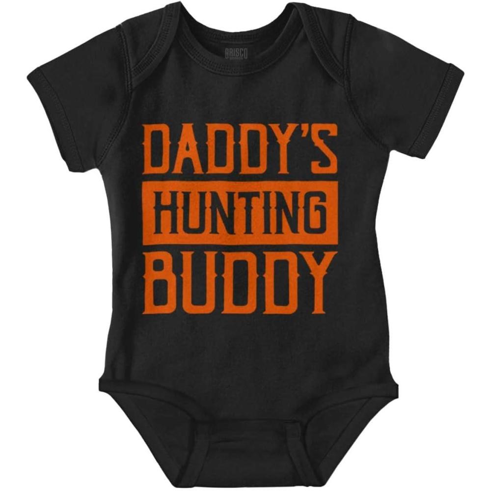 imageBrisco Brands Daddys Hunting Buddy Hunters Kiddo Baby Romper Boys or GirlsBlack