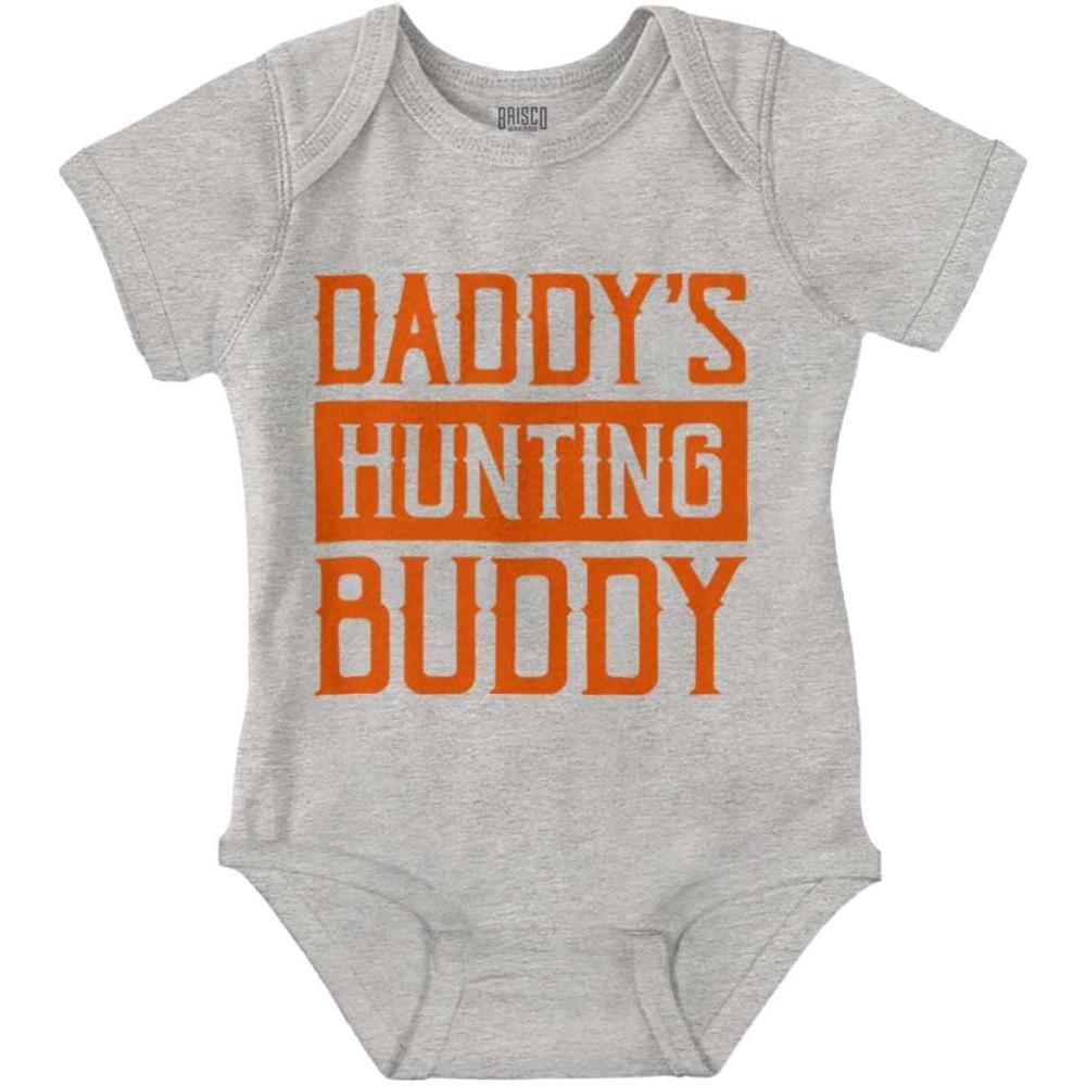 imageBrisco Brands Daddys Hunting Buddy Hunters Kiddo Baby Romper Boys or GirlsHeather