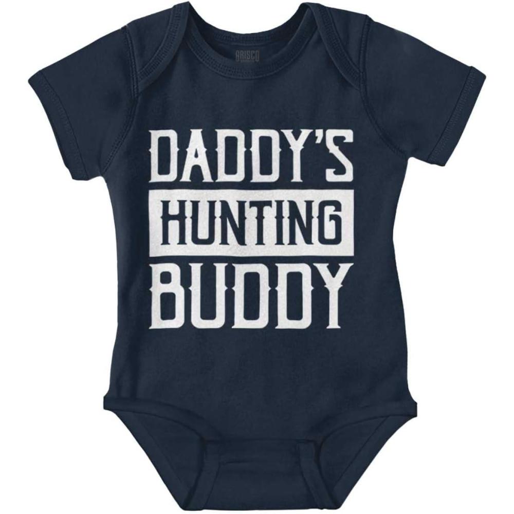 imageBrisco Brands Daddys Hunting Buddy Hunters Kiddo Baby Romper Boys or GirlsNavy