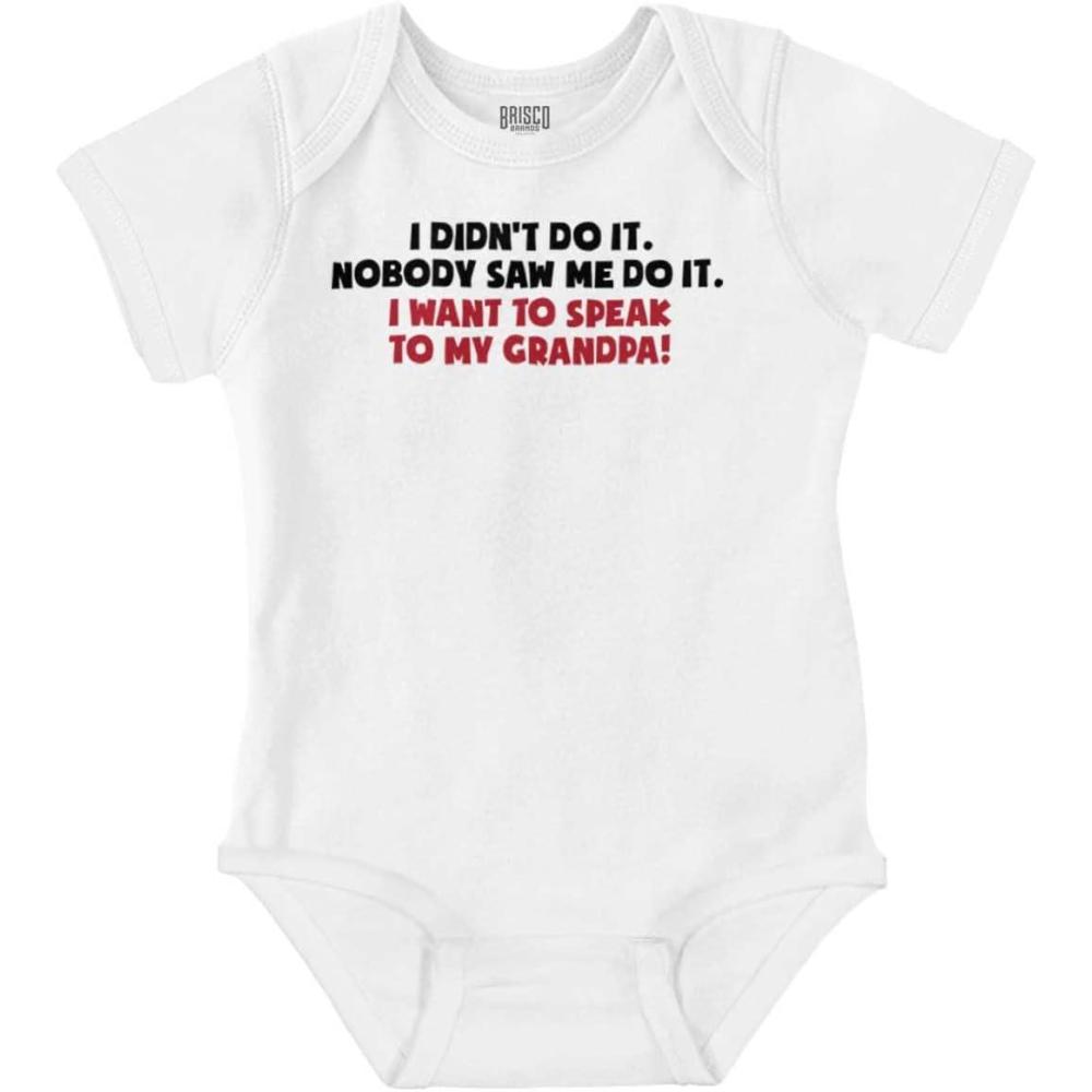 imageBrisco Brands Funny Spoiled Grandchild Love Grandpa Baby Romper Boys or GirlsWhite