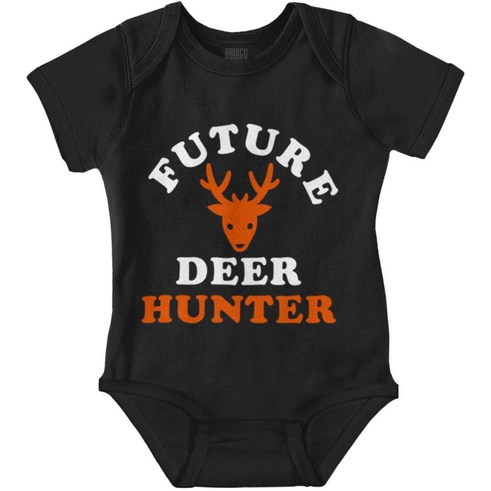 imageBrisco Brands Future Deer Hunter Buck Hunting Baby Bodysuit Jumper BoysBlack
