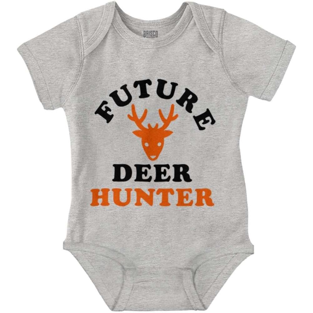 imageBrisco Brands Future Deer Hunter Buck Hunting Baby Bodysuit Jumper BoysHeather