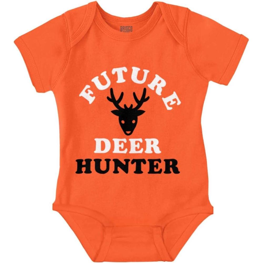imageBrisco Brands Future Deer Hunter Buck Hunting Baby Bodysuit Jumper BoysOrange