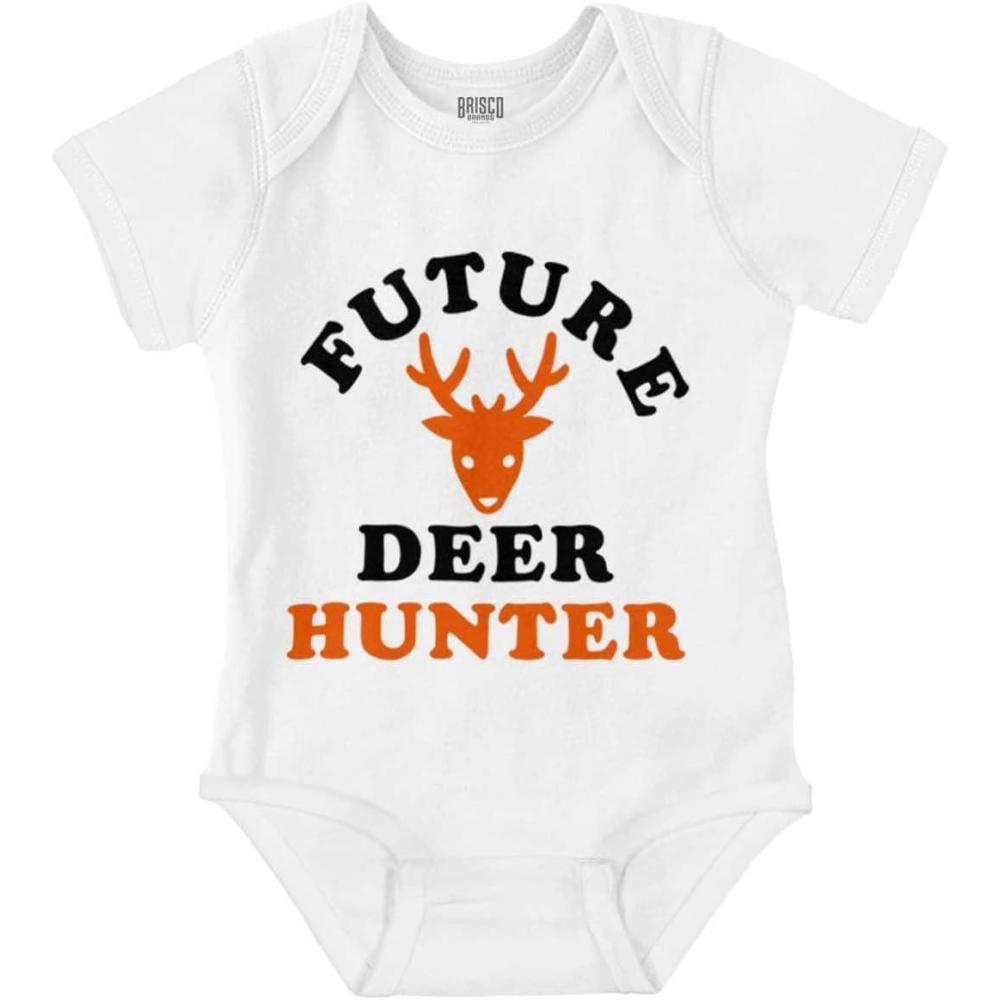 imageBrisco Brands Future Deer Hunter Buck Hunting Baby Bodysuit Jumper BoysWhite