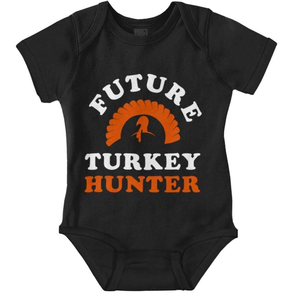 imageBrisco Brands Future Hunter Cute Hunting Family Baby Romper Boys or GirlsBlack