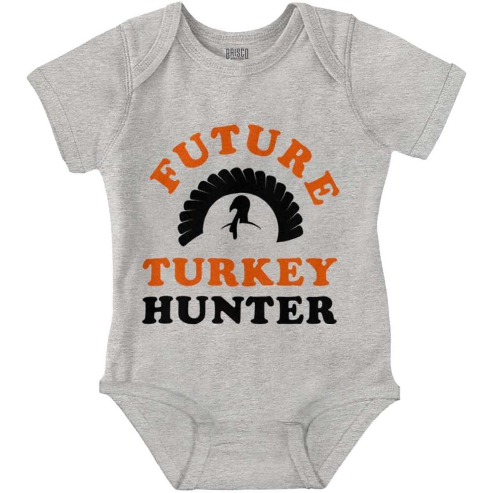 imageBrisco Brands Future Hunter Cute Hunting Family Baby Romper Boys or GirlsHeather