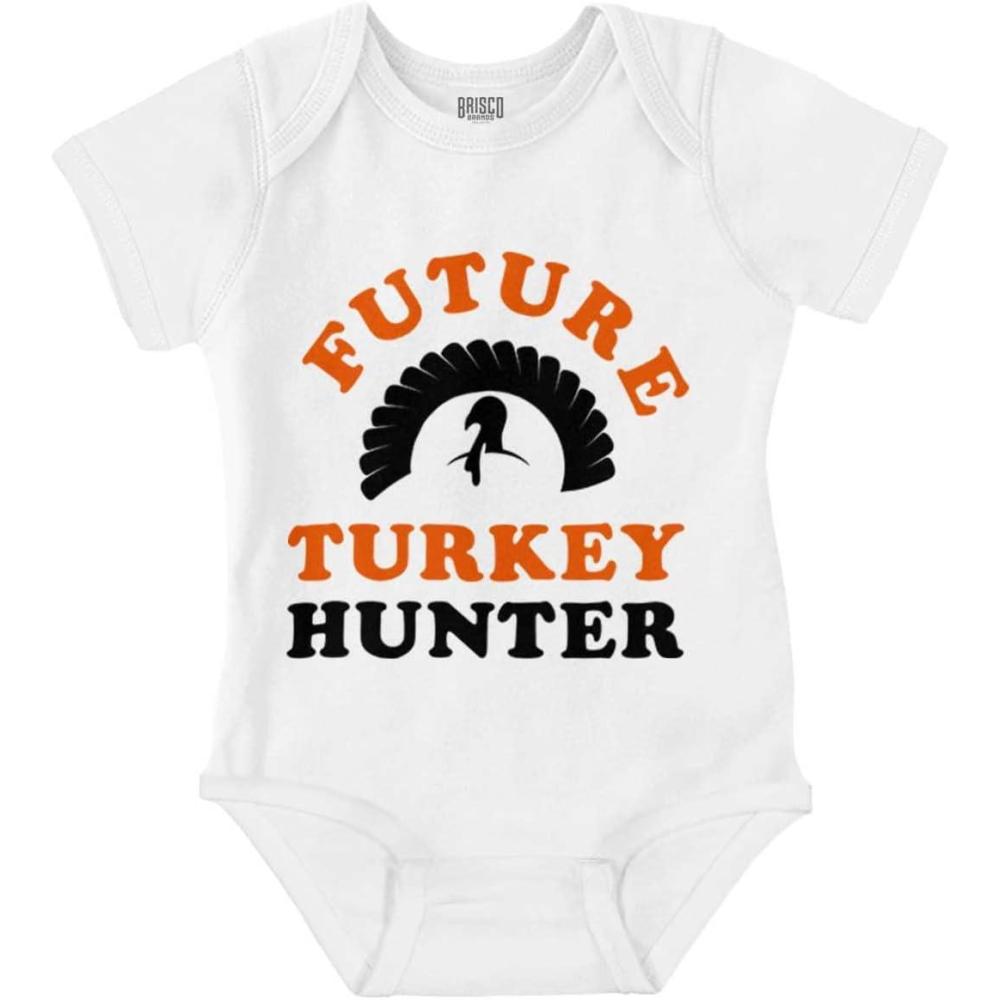 imageBrisco Brands Future Hunter Cute Hunting Family Baby Romper Boys or GirlsWhite