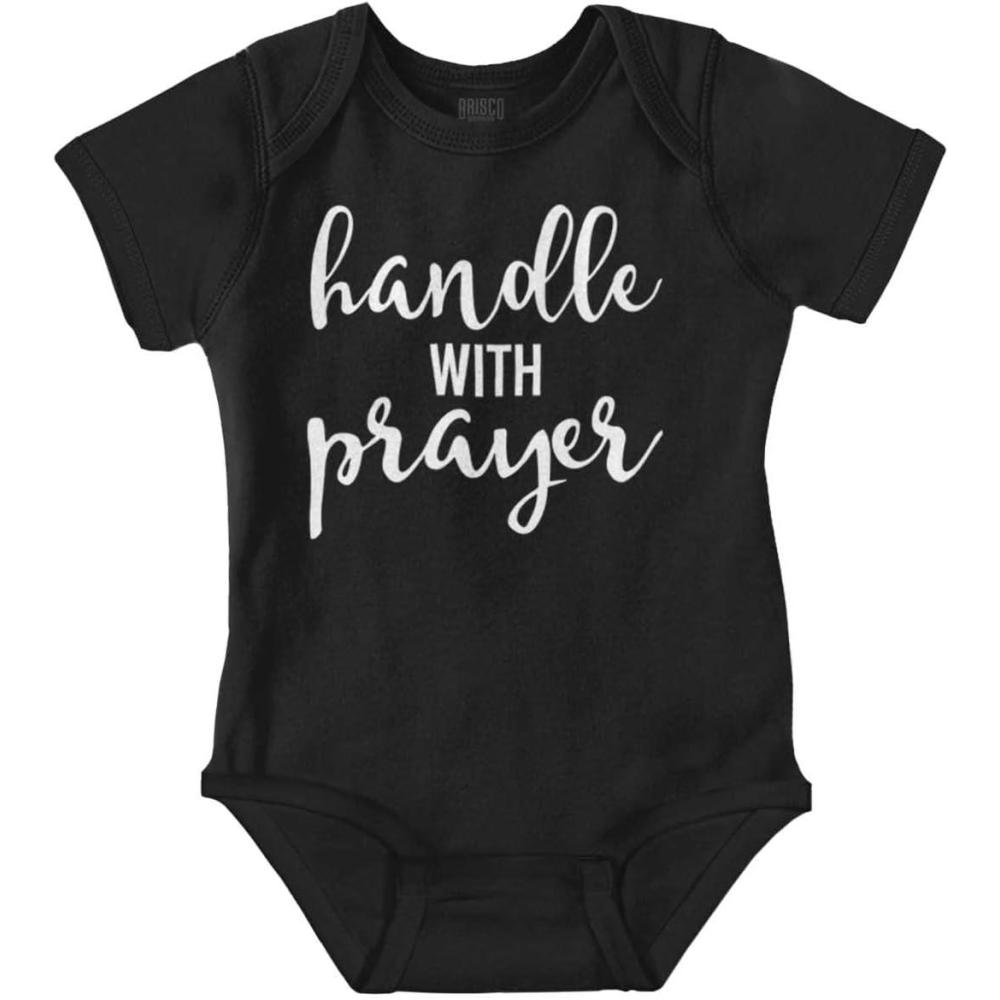 imageBrisco Brands Handle Prayer Christian Religious Baby Bodysuit Jumper GirlsBlack