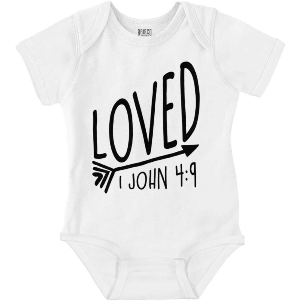 imageBrisco Brands Loved John 49 Christian Arrow Baby Bodysuit Jumper GirlsWhite