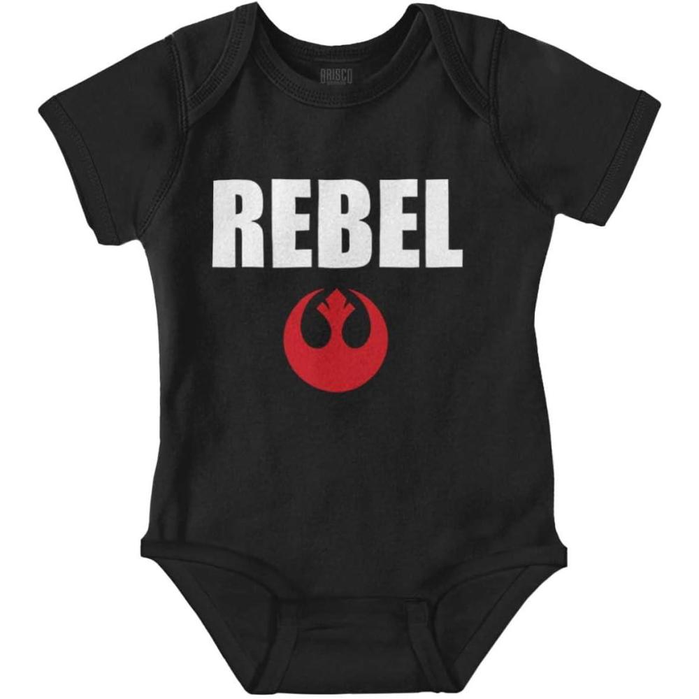 imageBrisco Brands Rebel Dark Galaxy Retro Scifi Nerd Baby Romper Boys or GirlsBlack
