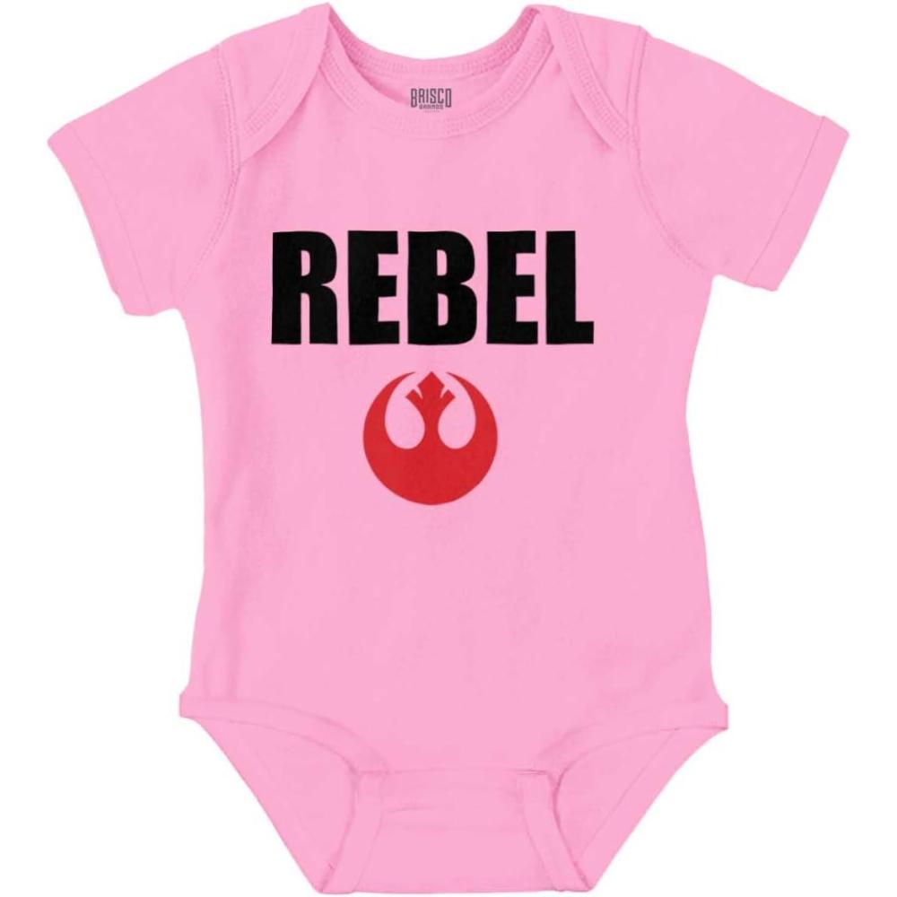 imageBrisco Brands Rebel Dark Galaxy Retro Scifi Nerd Baby Romper Boys or GirlsPink