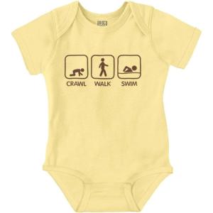 Brisco Brands Crawl Walk Swim Athletic Baby Romper Boys or Girls(Banana)