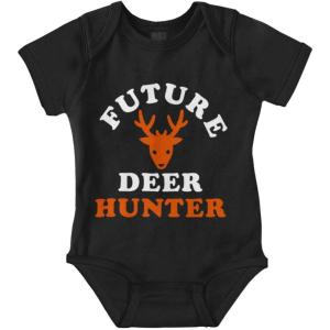 Brisco Brands Future Deer Hunter Buck Hunting Baby Bodysuit Jumper Boys(Black)