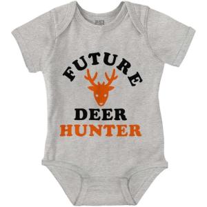 Brisco Brands Future Deer Hunter Buck Hunting Baby Bodysuit Jumper Boys(Heather)