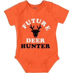 Brisco Brands Future Deer Hunter Buck Hunting Baby Bodysuit Jumper Boys(Orange)