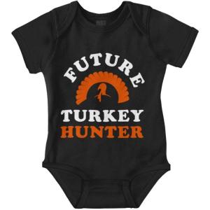 Brisco Brands Future Hunter Cute Hunting Family Baby Romper Boys or Girls(Black)