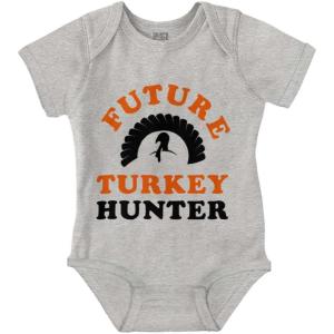 Brisco Brands Future Hunter Cute Hunting Family Baby Romper Boys or Girls(Heather)