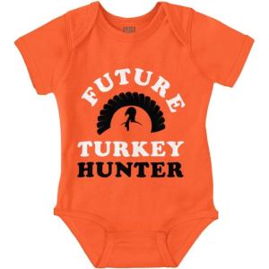 Brisco Brands Future Hunter Cute Hunting Family Baby Romper Boys or Girls(Orange)
