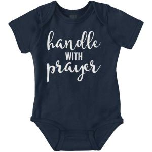 Brisco Brands Handle Prayer Christian Religious Baby Bodysuit Jumper Girls(Navy)