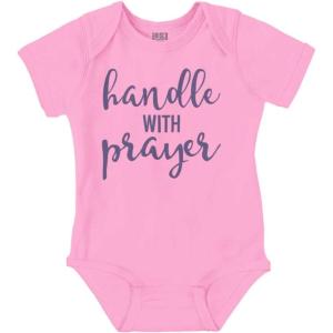 Brisco Brands Handle Prayer Christian Religious Baby Bodysuit Jumper Girls(Pink)