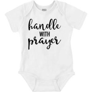Brisco Brands Handle Prayer Christian Religious Baby Bodysuit Jumper Girls(White)