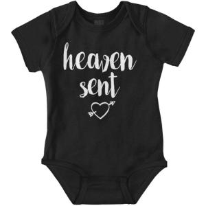Brisco Brands Heaven Sent Christian Religious Baby Bodysuit Jumper Girls(Black)