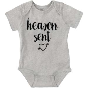 Brisco Brands Heaven Sent Christian Religious Baby Bodysuit Jumper Girls(Heather)
