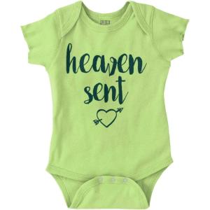 Brisco Brands Heaven Sent Christian Religious Baby Bodysuit Jumper Girls(Key Lime)