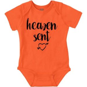 Brisco Brands Heaven Sent Christian Religious Baby Bodysuit Jumper Girls(Orange)