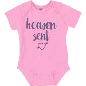 Brisco Brands Heaven Sent Christian Religious Baby Bodysuit Jumper Girls(Pink)
