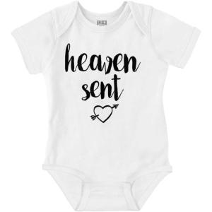 Brisco Brands Heaven Sent Christian Religious Baby Bodysuit Jumper Girls(White)