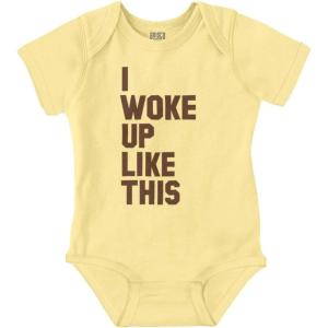 Brisco Brands I Woke Up Like This Sleepy Naptime Baby Romper Boys or Girls(Banana)