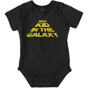 Brisco Brands Kid in the Galaxy Space Empire Baby Romper Boys or Girls(Black)