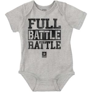 Brisco Brands US Army Casual Military PT Style Baby Romper Boys or Girls(Heather)