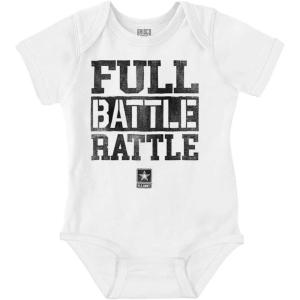 Brisco Brands US Army Casual Military PT Style Baby Romper Boys or Girls(White)