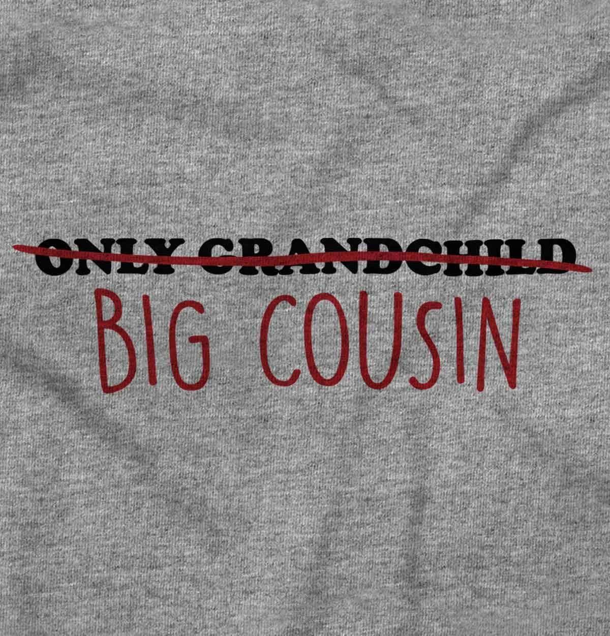 imageBrisco Brands Big Cousin Funny Baby Announcement Baby Romper Boys or GirlsHeather