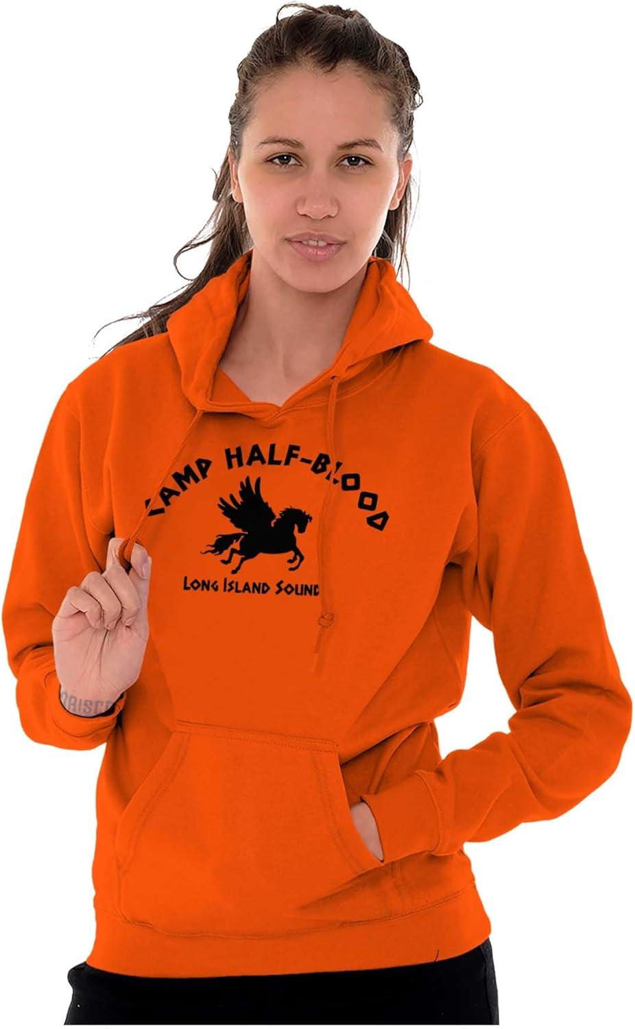 imageBrisco Brands Camp Half Blood Greek Mythology Hoodie Sweatshirt Women MenOrange