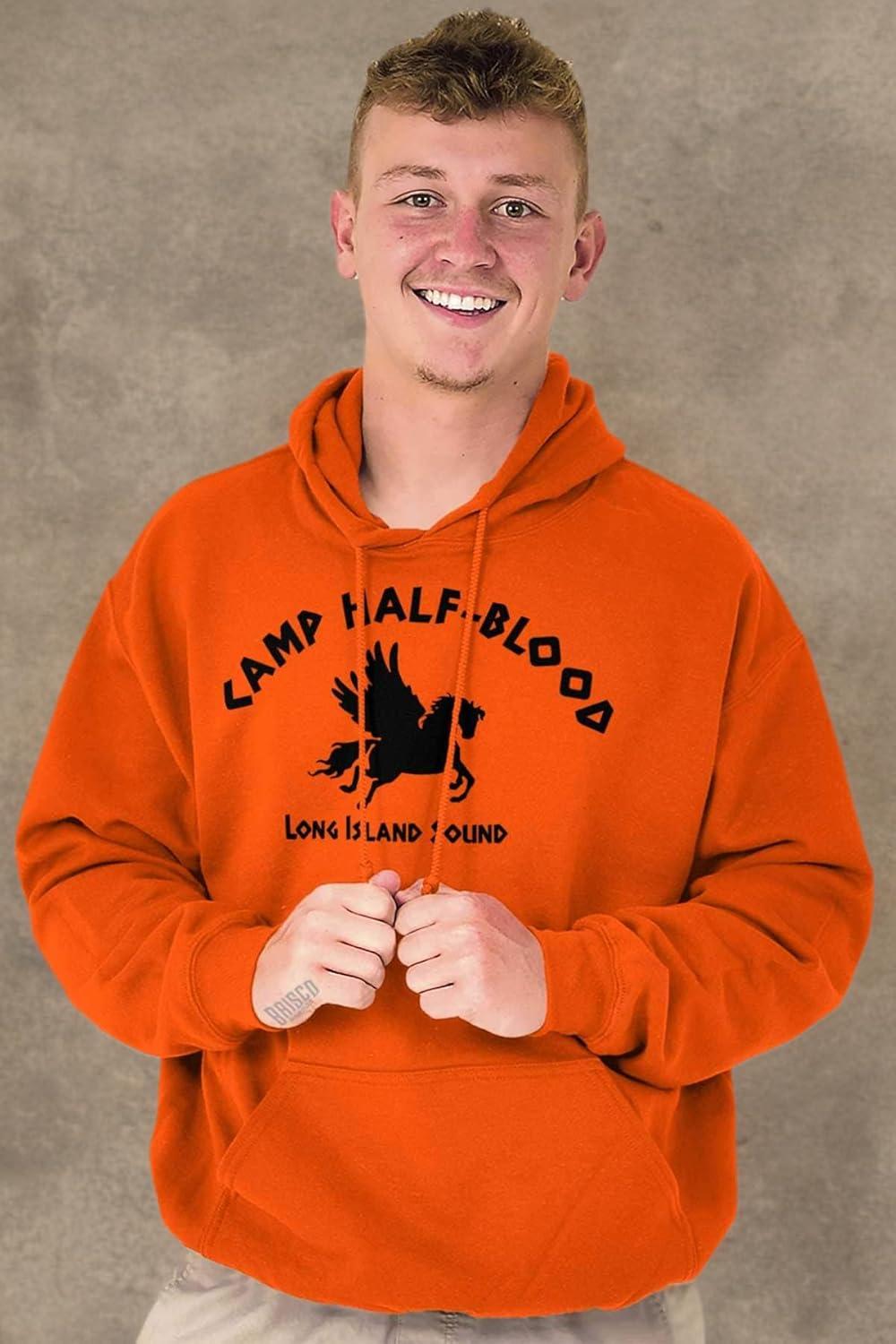 imageBrisco Brands Camp Half Blood Greek Mythology Hoodie Sweatshirt Women MenOrange