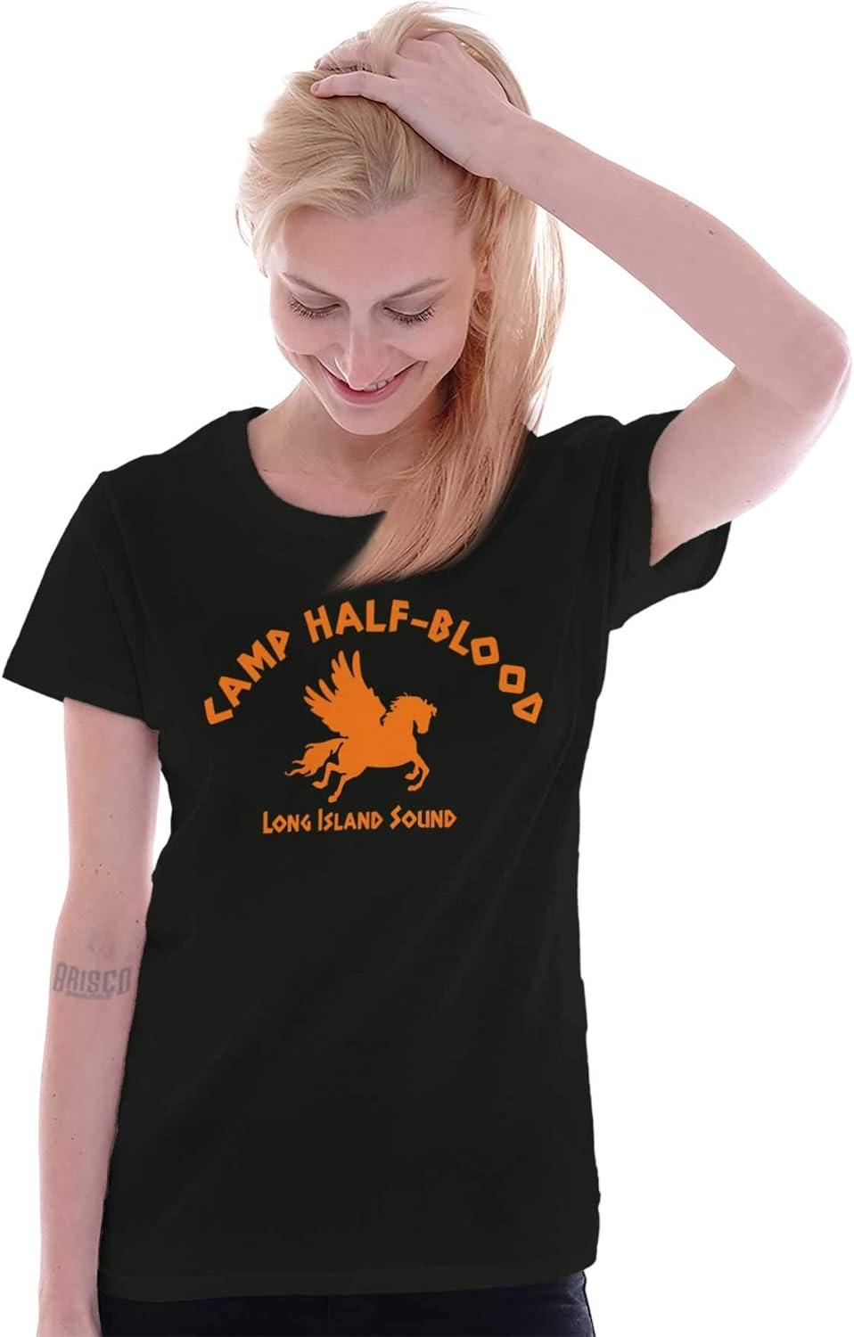 imageBrisco Brands Camp Half Blood Greek Mythology Womens Slim Fit Graphic TeeBlack