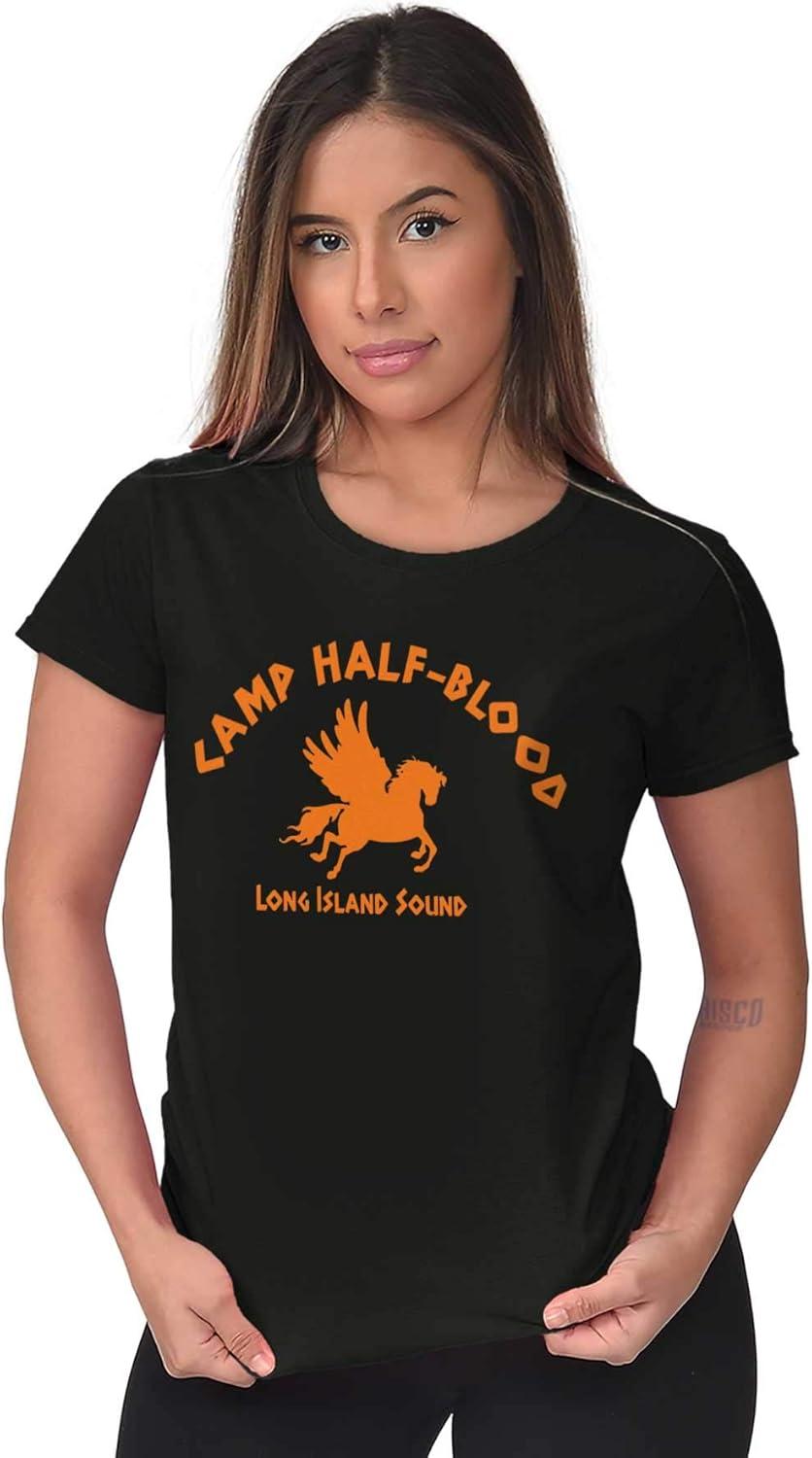 imageBrisco Brands Camp Half Blood Greek Mythology Womens Slim Fit Graphic TeeBlack