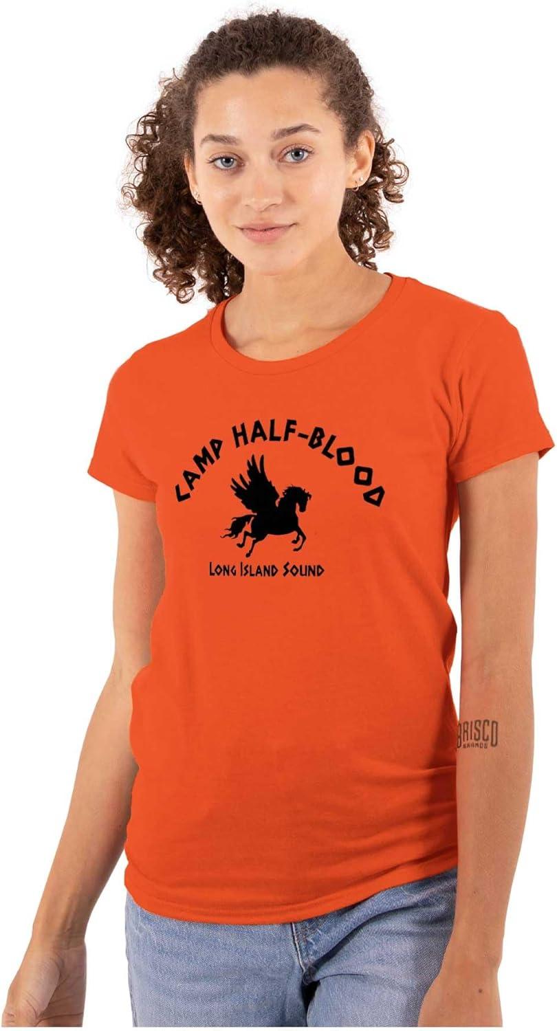 imageBrisco Brands Camp Half Blood Greek Mythology Womens Slim Fit Graphic TeeOrange