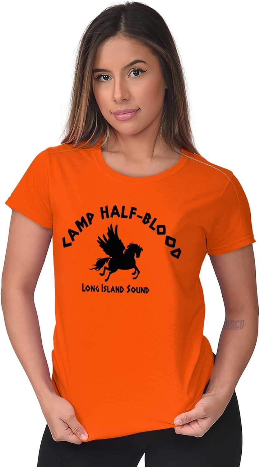 imageBrisco Brands Camp Half Blood Greek Mythology Womens Slim Fit Graphic TeeOrange