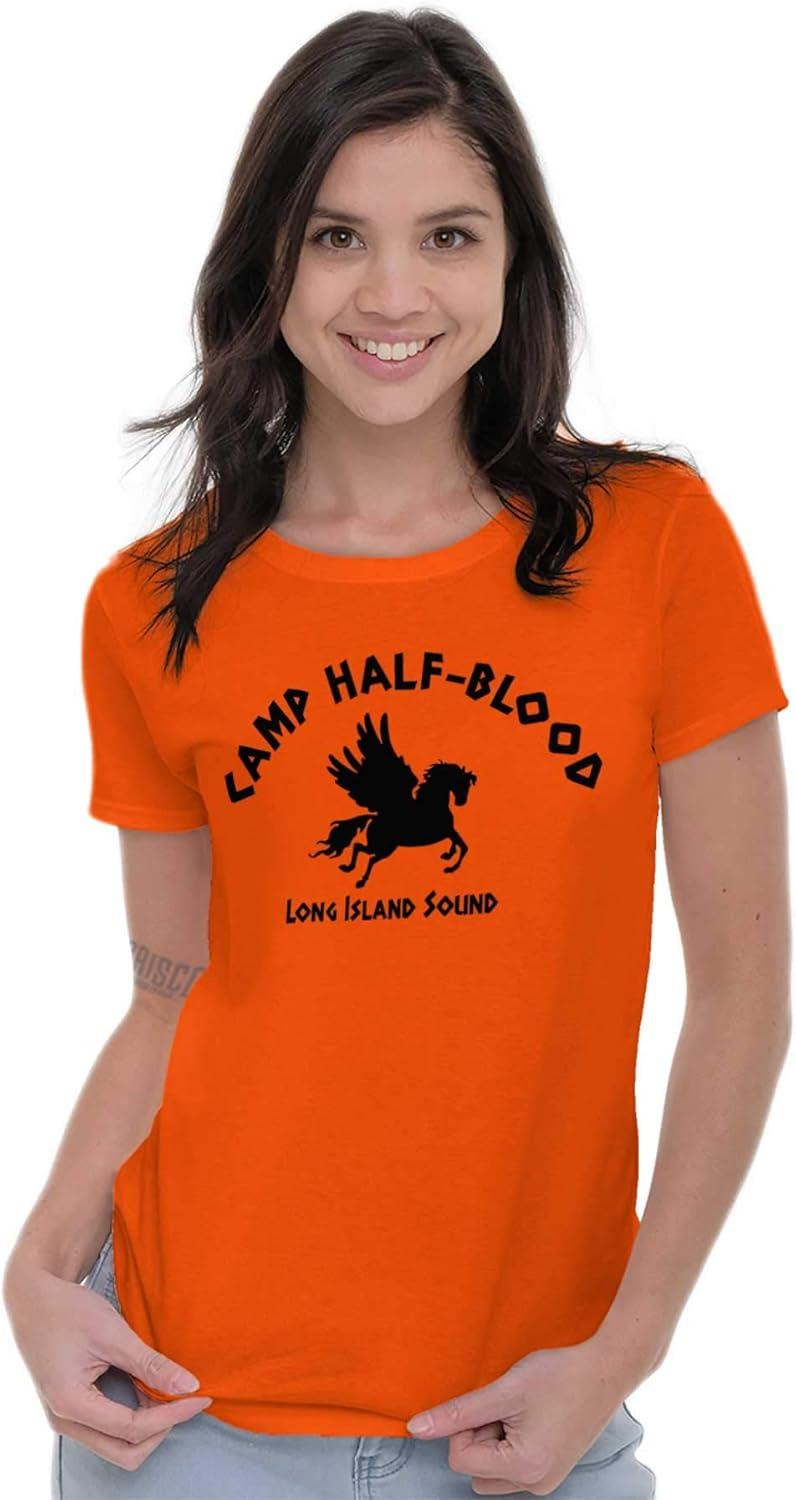 imageBrisco Brands Camp Half Blood Greek Mythology Womens Slim Fit Graphic TeeOrange