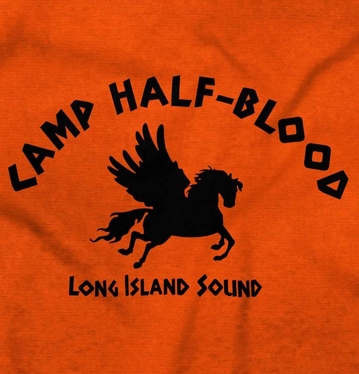 imageBrisco Brands Camp Half Blood Greek Mythology Womens Slim Fit Graphic TeeOrange