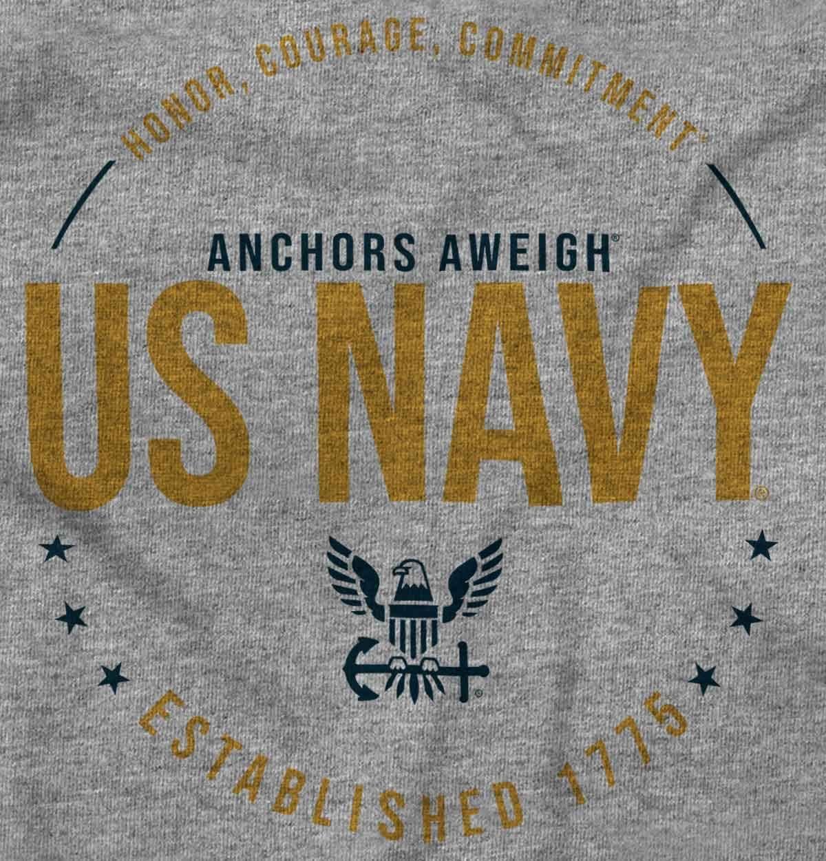 imageBrisco Brands Honor Courage Commitment US Navy Hoodie Sweatshirt Women MenSport Grey